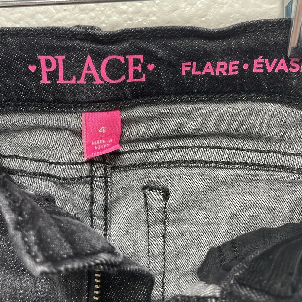 Children's Place Black Flare Denim Jeans Girl’s Kid’s Size 4